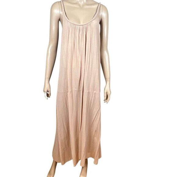 Lisa Curran Blush Pink Maxi Dress Braided Strap Flowy Boho Resort Wear Size S/M - Picture 2 of 13